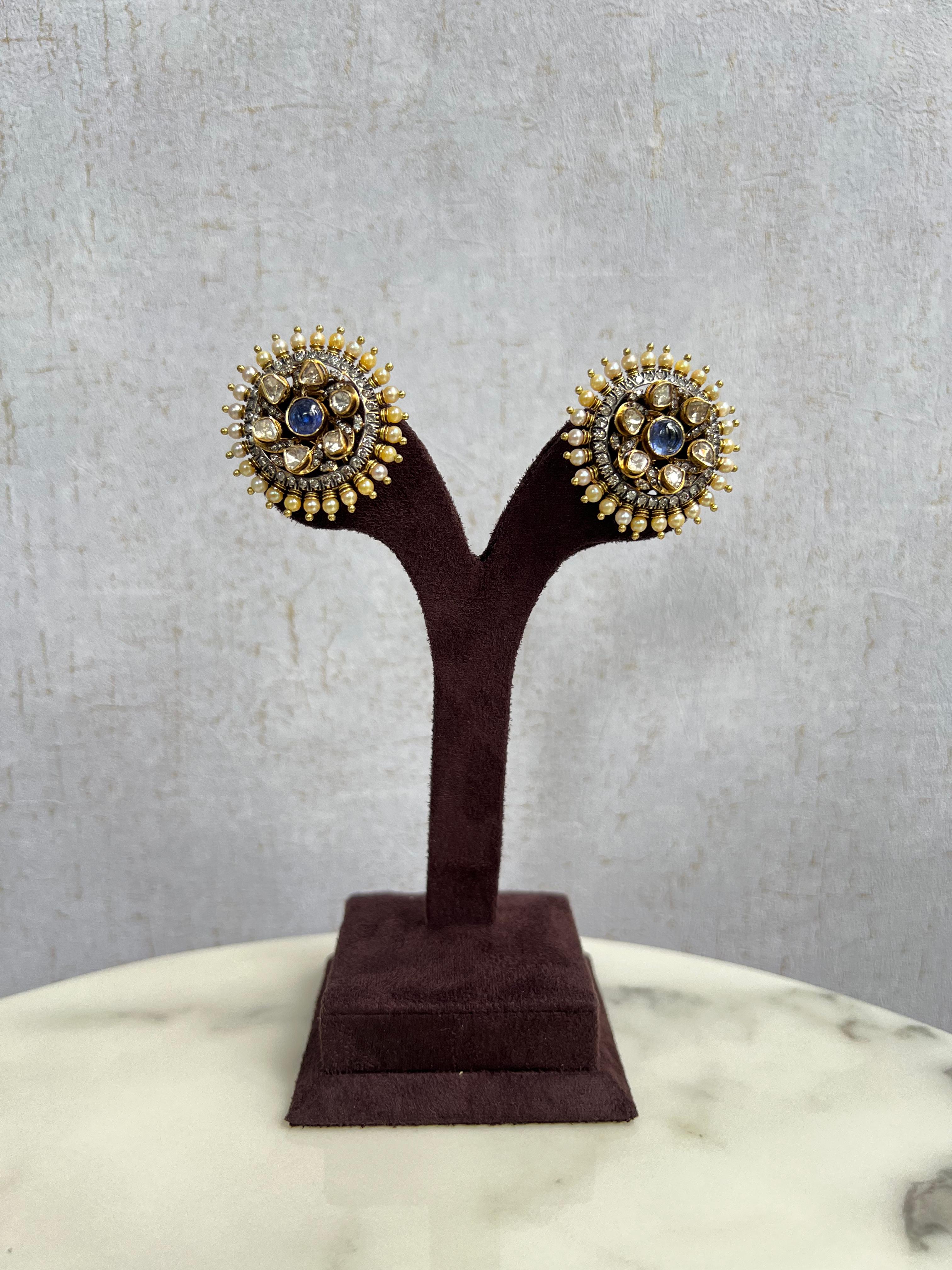 Victorian Cocktail Studs with Tanzanites