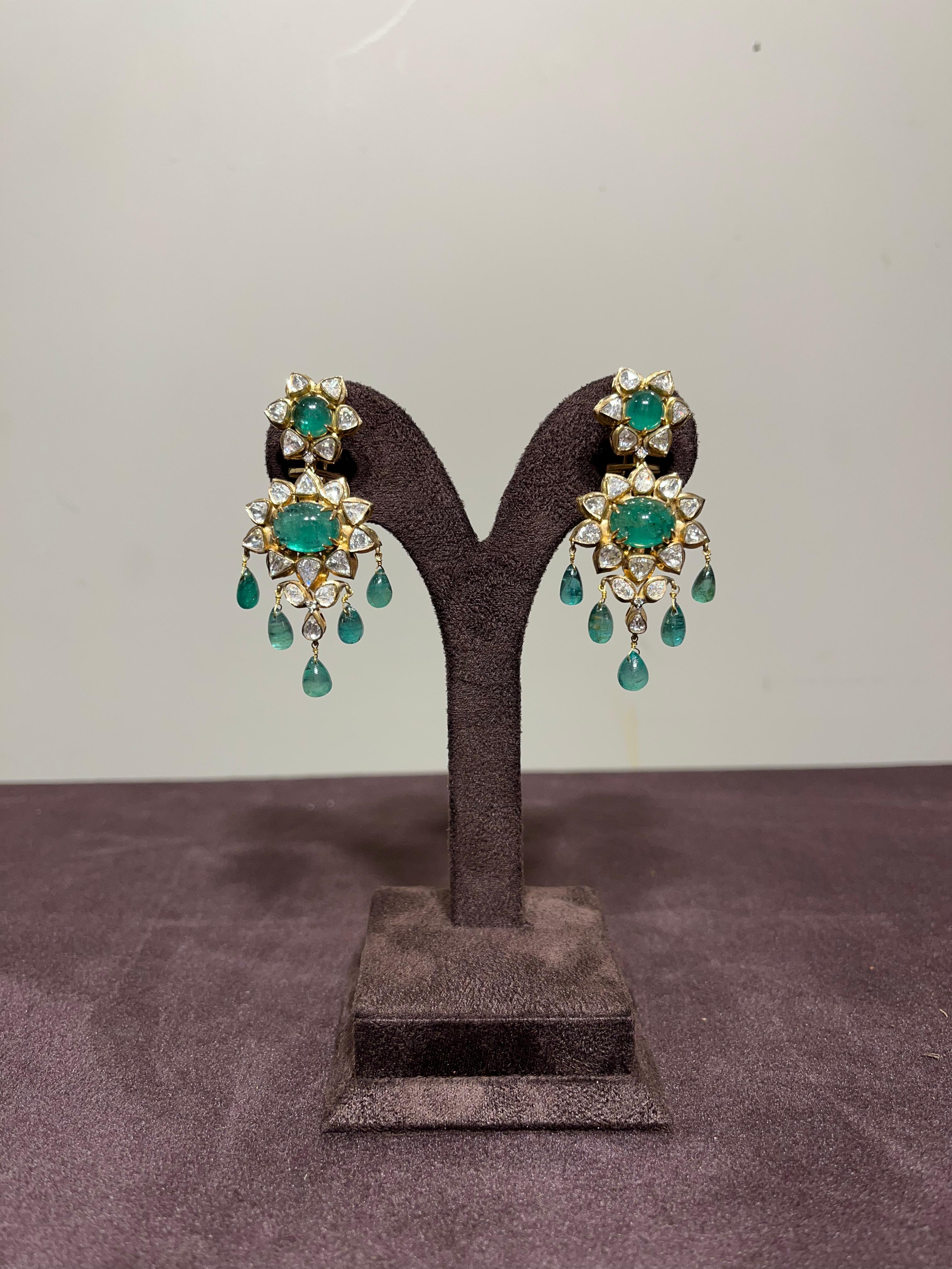 Classic Akoya Pearl Earrings with Zambian Emerald