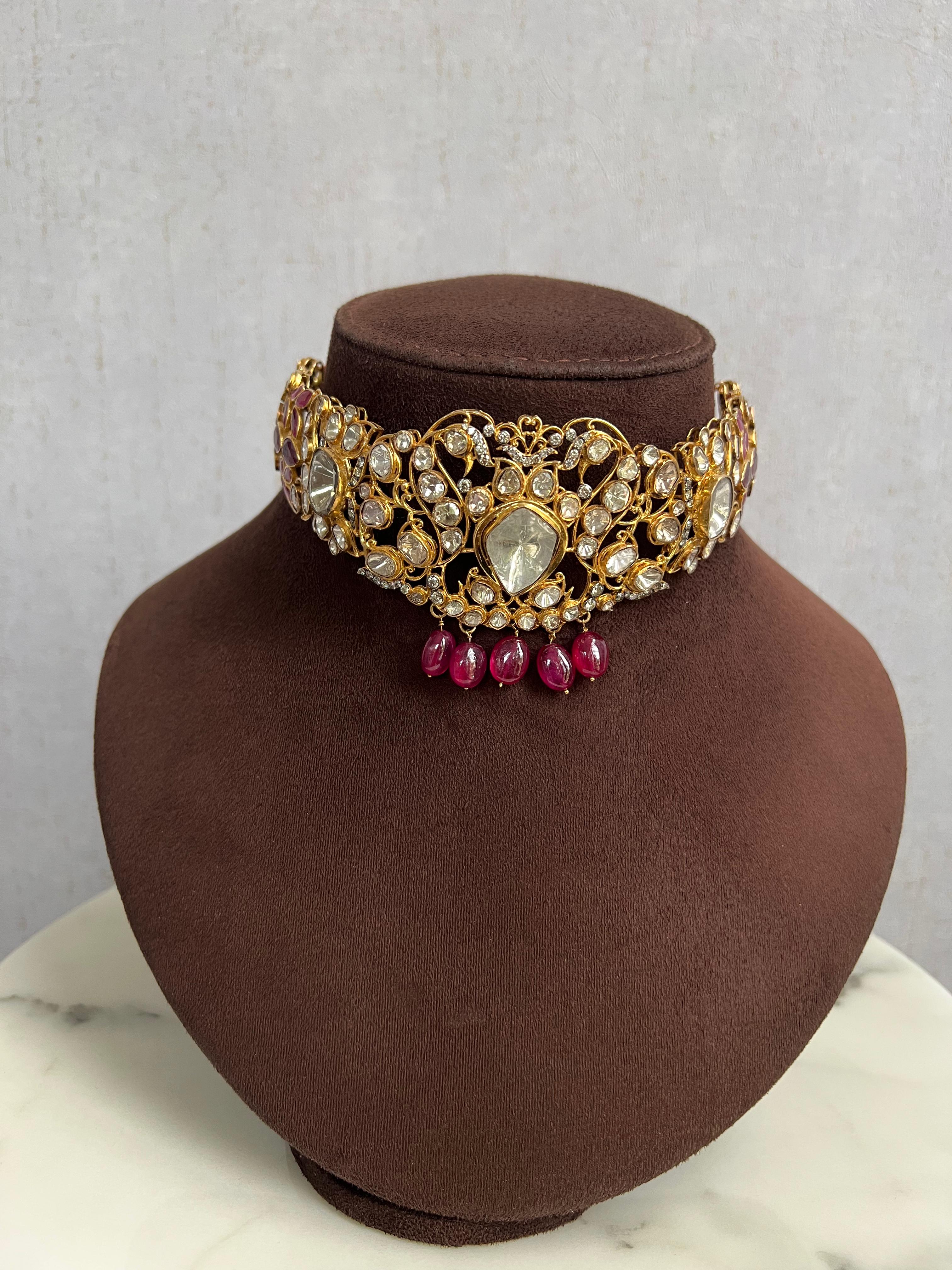 Polki Choker with Rubies