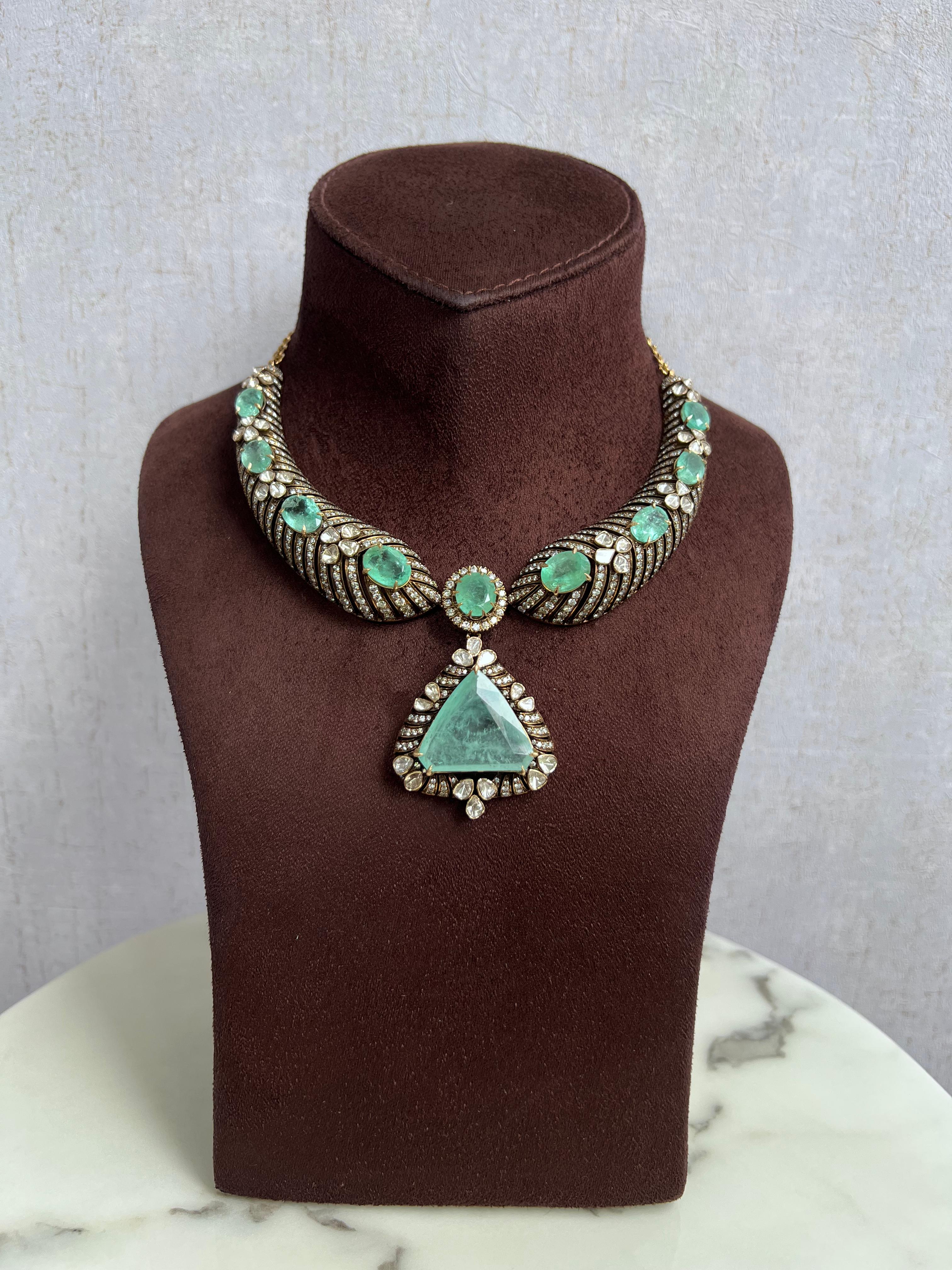 Detachable Victorian Kanti with Russian Emerald