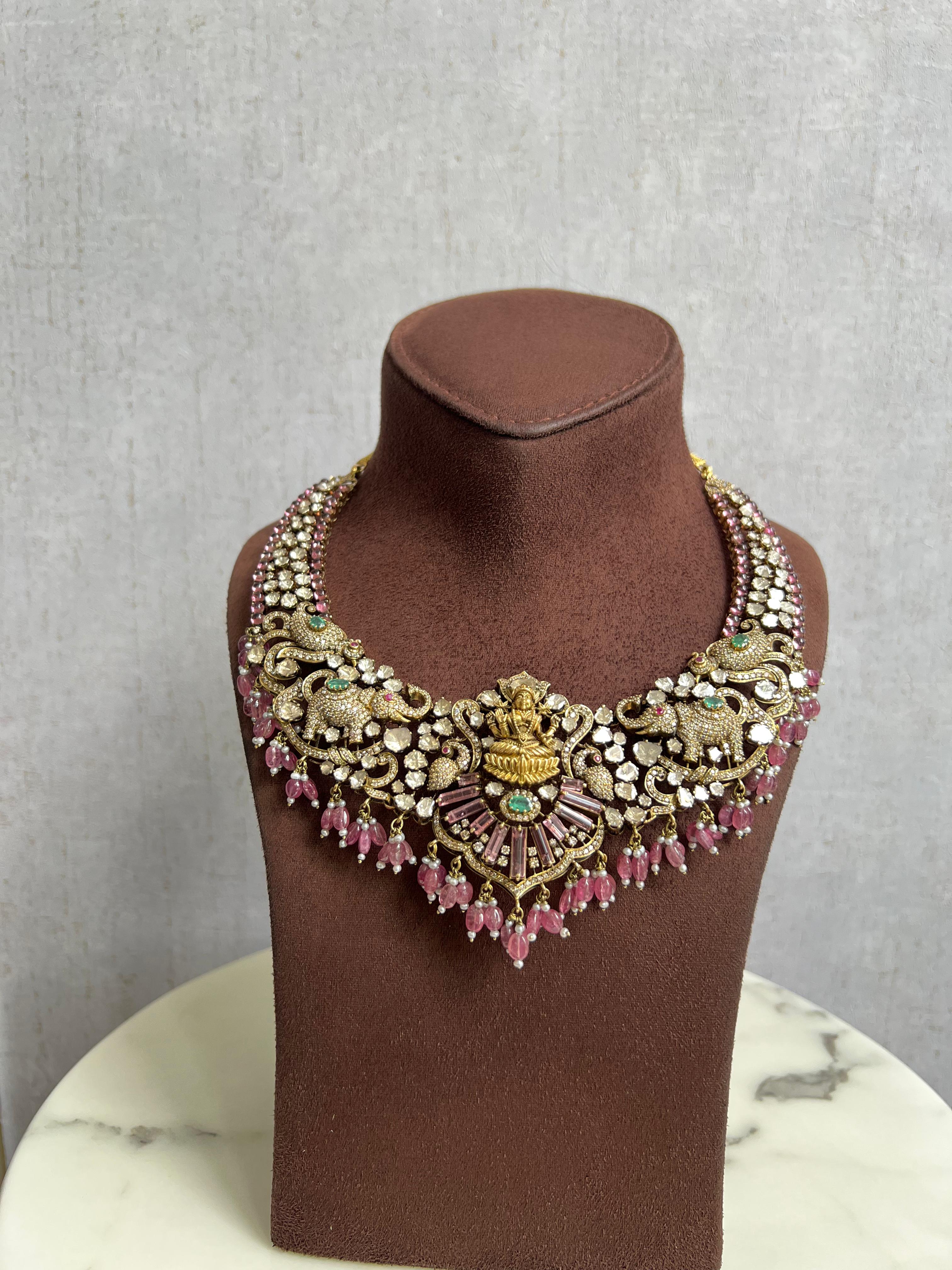 Statement Laxmi Victorian Kanti Studded with Tourmaline